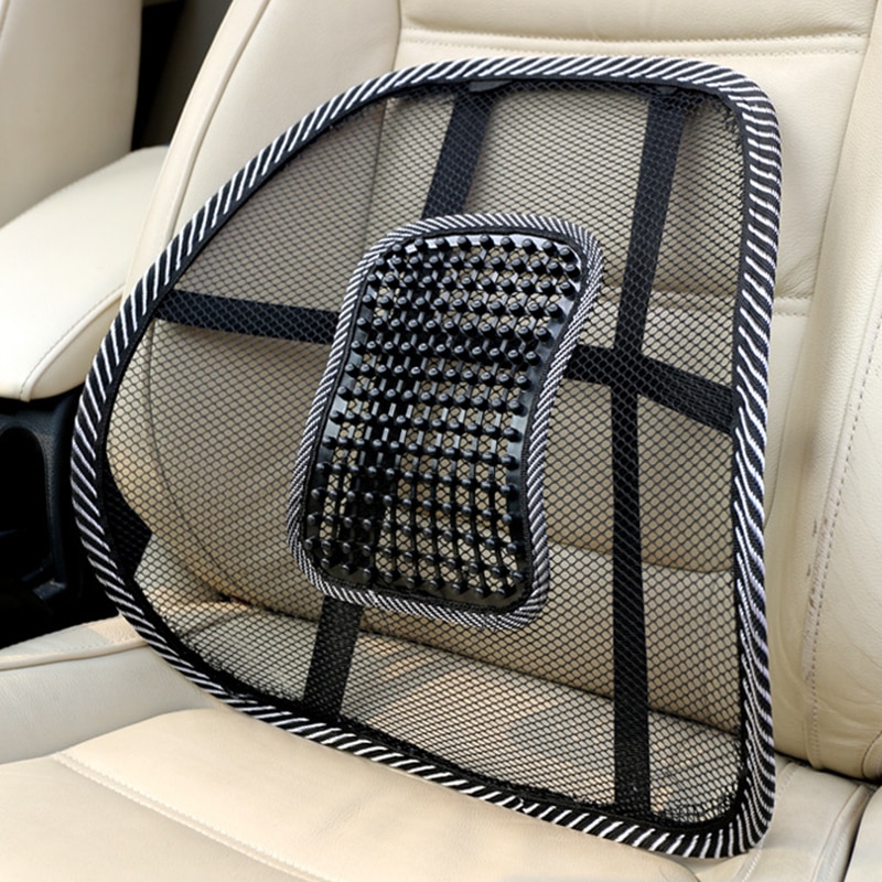 Siège de voiture chaise de bureau Massage dos soutien lombaire maille ventiler coussin coussin noir maille dos lombaire coussin pour conducteur de voiture – Image 6