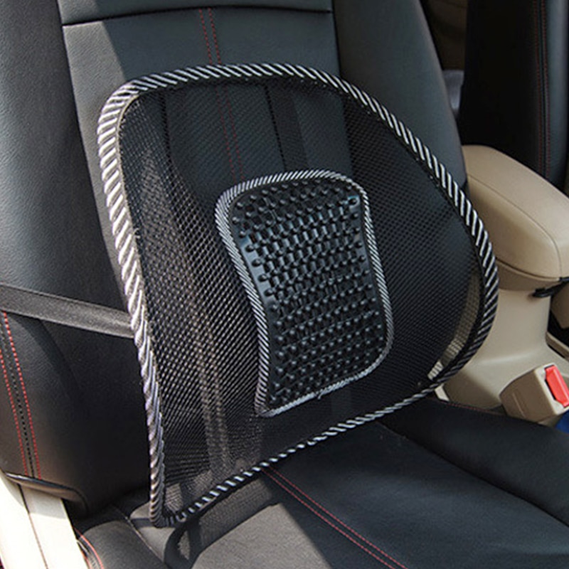Siège de voiture chaise de bureau Massage dos soutien lombaire maille ventiler coussin coussin noir maille dos lombaire coussin pour conducteur de voiture – Image 3