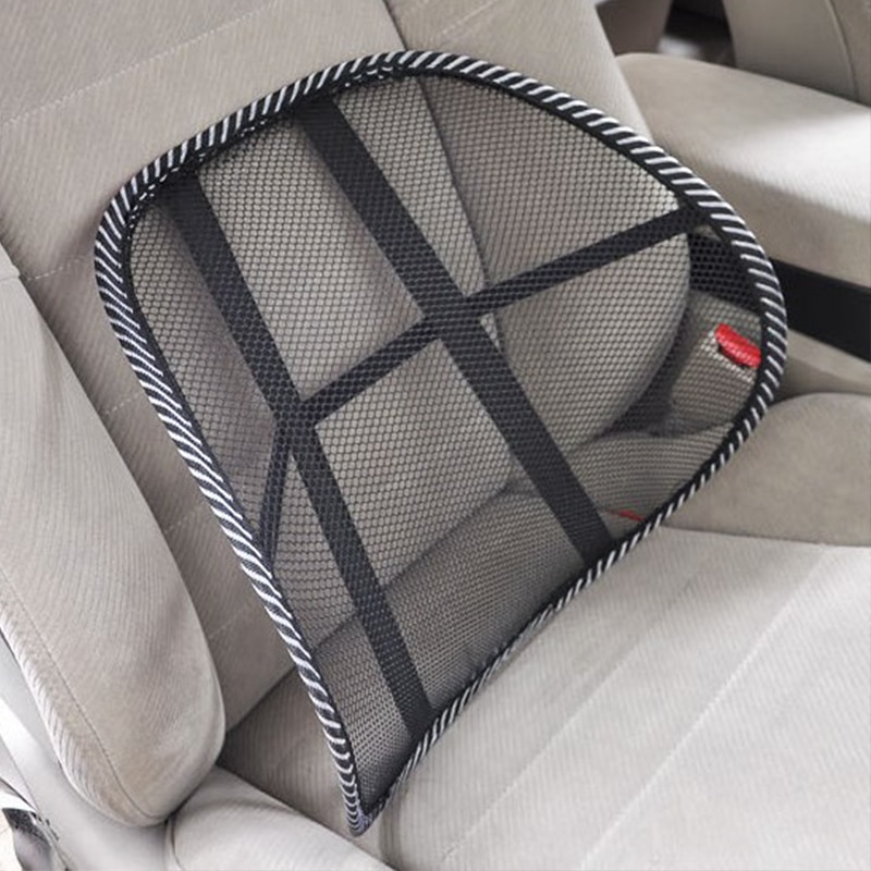 Siège de voiture chaise de bureau Massage dos soutien lombaire maille ventiler coussin coussin noir maille dos lombaire coussin pour conducteur de voiture – Image 4