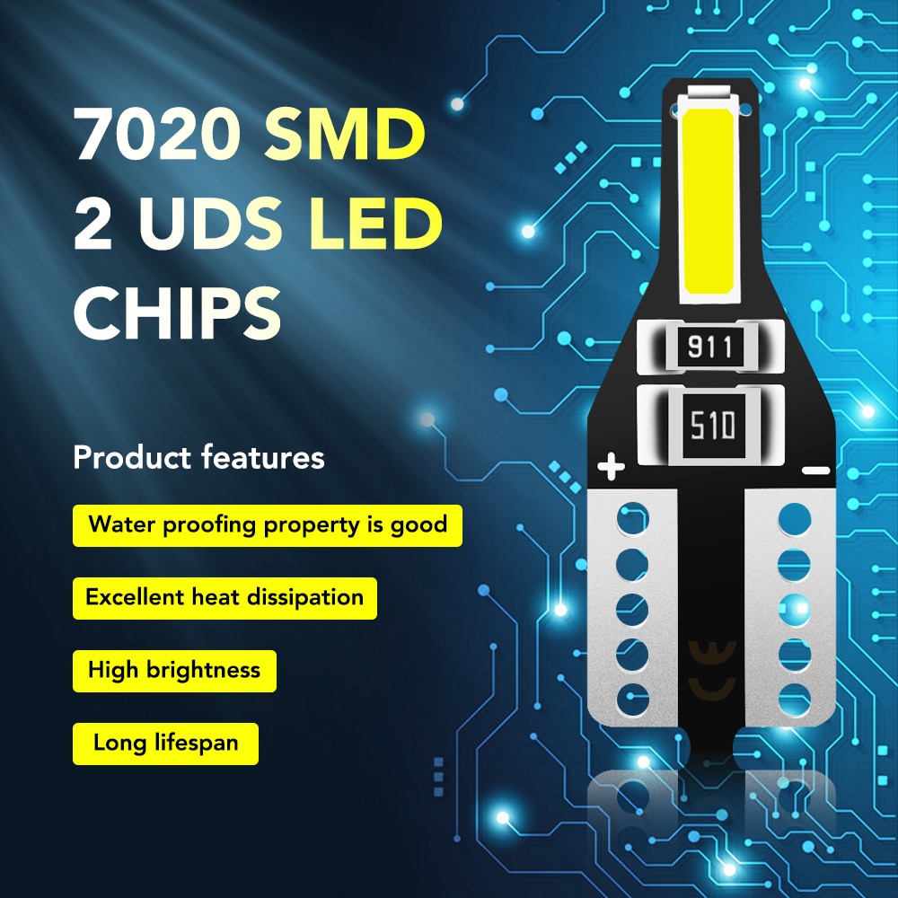 Ampoules Led T10 W5W, 10 pièces, pour Renault mégane 2/3 Duster, Logan, Clio 4, Laguna 2, Sandero, Scenic 2, Captur, 10 pièces – Image 3
